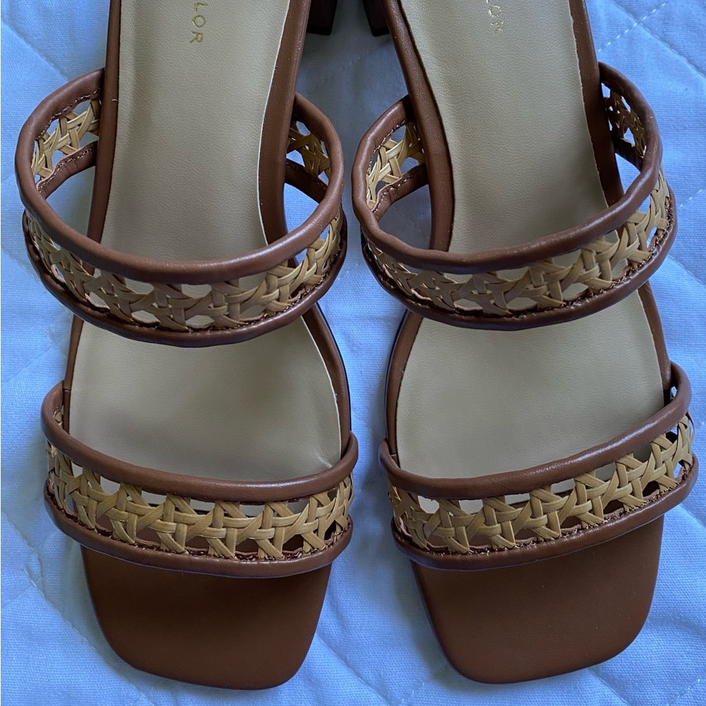 Ann Taylor Tan Braided Sandals